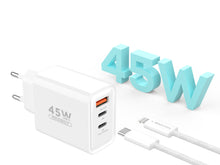 Fehér Techancy TA2822 USB-A és USB-C fali töltő