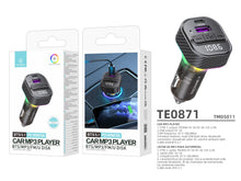 Fekete Techancy TE0871 Bluetooth FM-transzmitter autóba