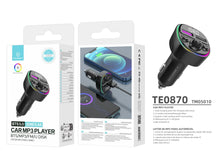 Fekete Techancy TE0870 autós Bluetooth FM-transzmitter
