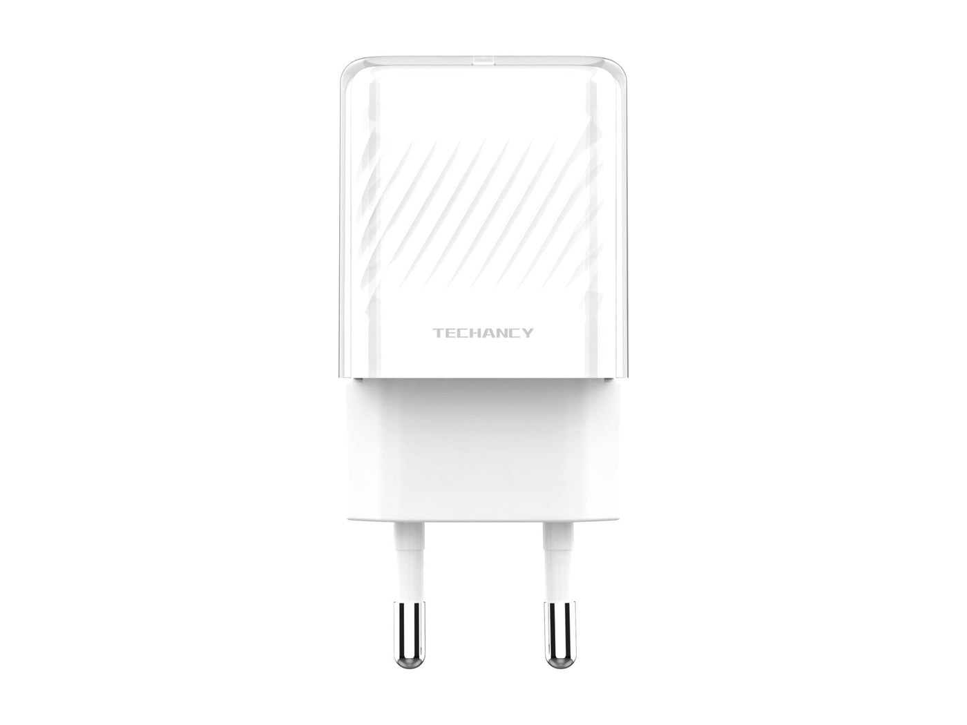 Fehér Techancy USB-C és USB-A fali töltő
