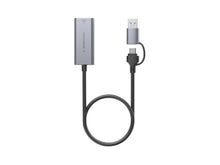Szürke Techancy USB-A/USB-C Ethernet adapter RJ45 csatlakozóval