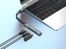 Szürke Techancy KT2902 USB-C hub 4 USB-porttal