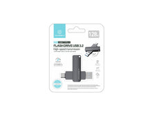 Szürke Techancy 128 GB USB 3.2 pendrive USB-C és USB-A csatlakozóval