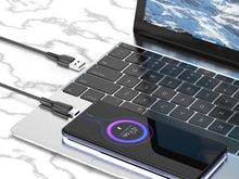 Fekete Techancy USB-A–USB-C adatkábel