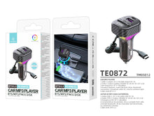 Fekete Techancy TE0872 autós Bluetooth FM-transzmitter