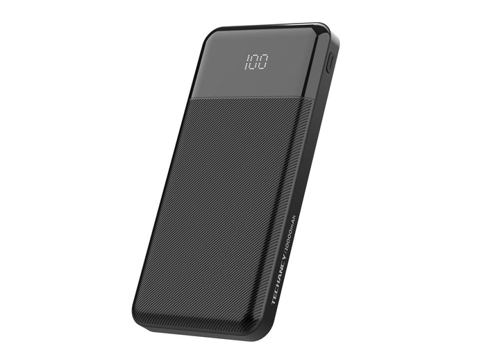 Fekete Techancy TF2785 power bank LED kijelzővel