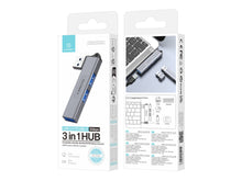 Szürke Techancy KT2906 USB-A hub három porttal