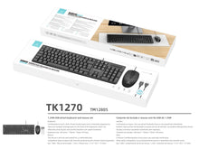 Fekete Techancy TK1270 vezetékes USB billentyűzet és egér