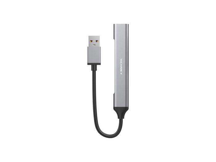 Szürke Techancy KT2901 USB-A hub 4 porttal