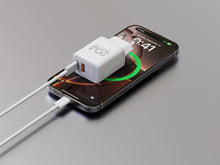 Fehér Techancy 20 W-os gyorstöltő USB-C és USB-A porttal