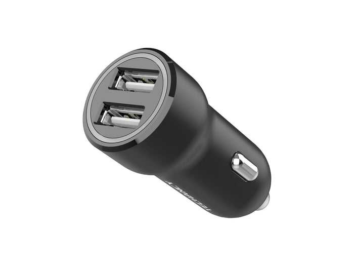 Fekete Techancy TC6412 autós töltő két USB-porttal
