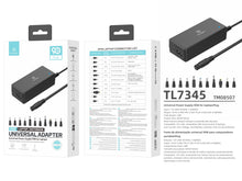 Fekete Techancy univerzális laptop töltő 90 W