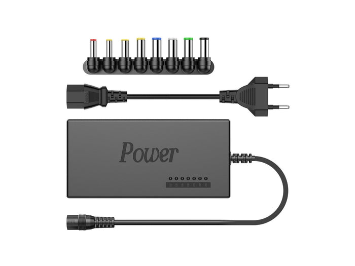 Fekete Techancy univerzális laptop töltő 120 W teljesítménnyel