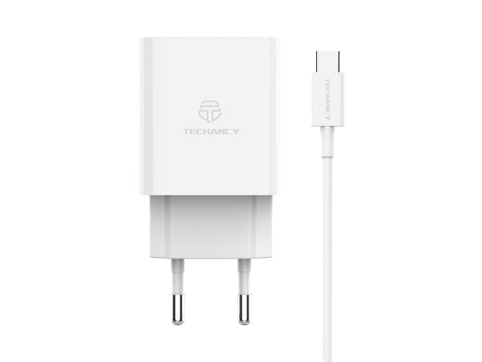 Fehér Techancy TA2814 USB-C gyorstöltő kábellel