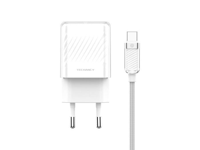 Fehér Techancy USB-C gyorstöltő 20 W
