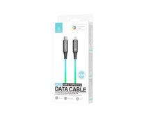 Fekete Techancy USB-C–Lightning kábel RGB világítással