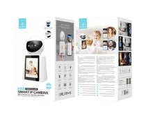 Fehér Techancy SH043 okos biztonsági kamera kijelzővel