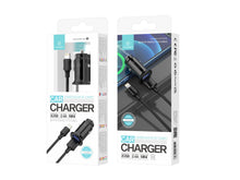 Fekete Techancy TC6408 mini autós töltő Lightning kábellel