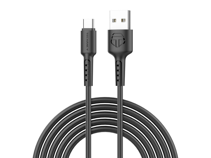 Fehér Techancy USB-A–USB-C adat- és töltőkábel