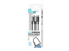 Fekete Techancy USB-C–USB-C kábel alumínium csatlakozóval