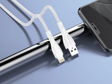 Fehér Techancy fonott USB-A–Lightning kábel
