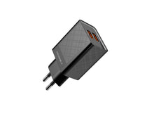 Fekete Techancy USB töltő két USB-A porttal