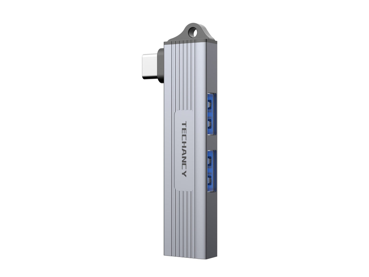 Szürke Techancy USB-C hub 3 USB-A porttal