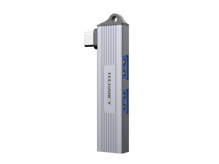 Szürke Techancy USB-C hub 3 USB-A porttal