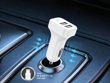 Techancy TC6401 Carregador de Carro Duplo USB 2.4A com Cabo Lightning Branco-1