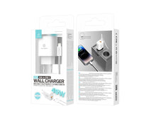 Fehér Techancy TA2820 USB-A és USB-C fali töltő kábellel