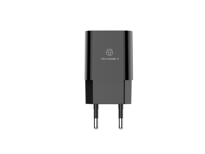 Fekete Techancy TA2790 fali töltő két USB-porttal