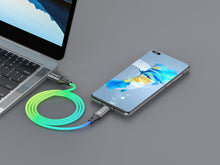 Fekete Techancy TB1799 USB-C adatkábel RGB világítással