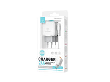 Fehér Techancy dupla USB-A fali töltő USB-C kábellel