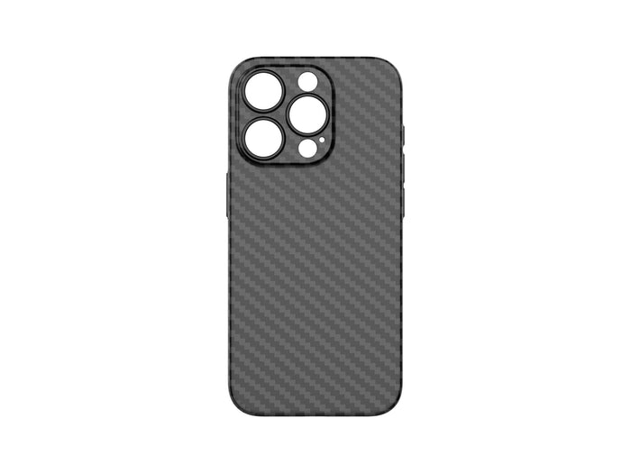 Fekete karbon hatású Techancy iPhone 15 tok