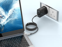 Fekete Techancy USB-C–USB-C kábel alumínium csatlakozóval