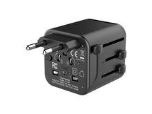 Fekete Techancy MB2502 univerzális utazóadapter