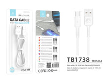Fehér Techancy USB-A–USB-C kábel