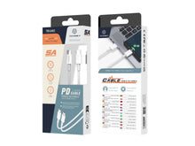 Fehér Techancy USB-C–USB-C adat- és töltőkábel