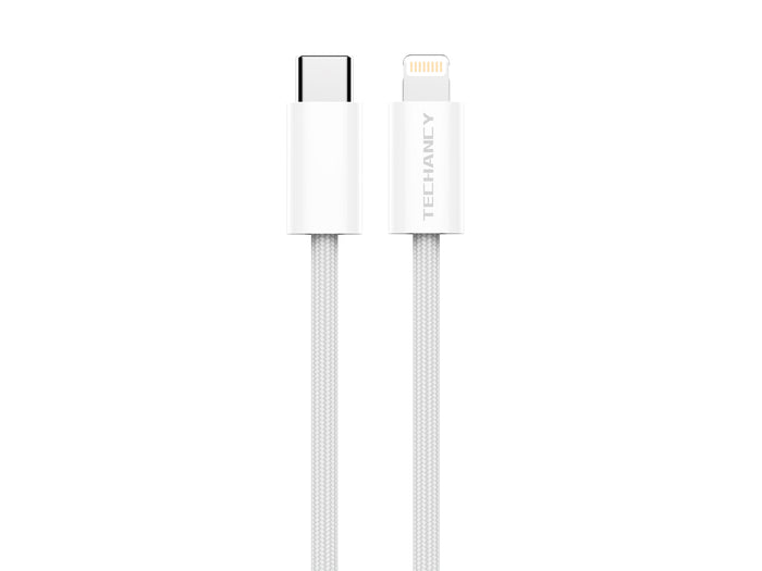 Fehér Techancy USB-C–Lightning kábel