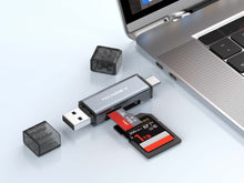 Szürke Techancy KJ8812 USB-A és USB-C kártyaolvasó