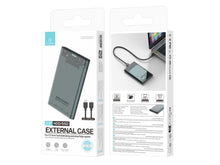 Fekete Techancy MF1300 külső ház 2,5 hüvelykes HDD és SSD meghajtóhoz