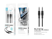 Fekete Techancy 3,5 mm-es audio kábel
