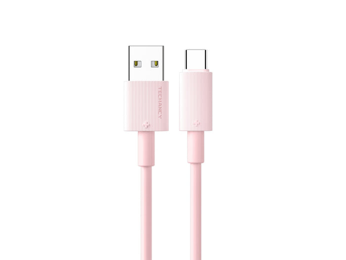 Rózsaszín Techancy USB-A–USB-C adatkábel