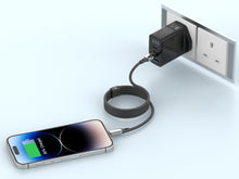Fekete Techancy USB-C–Lightning kábel alumínium csatlakozóval