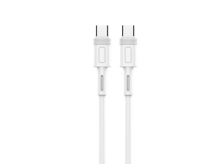 Fehér Techancy USB-C–USB-C gyorstöltő kábel