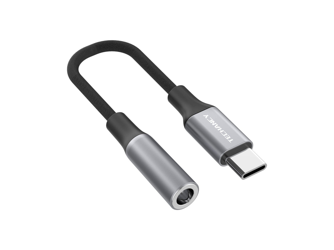 Fekete Techancy USB-C–3,5 mm audio adapter