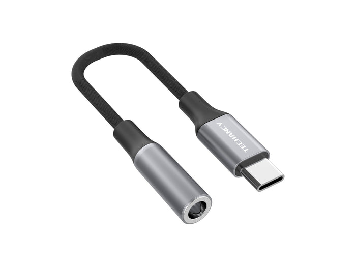 Fekete Techancy USB-C–3,5 mm audio adapter