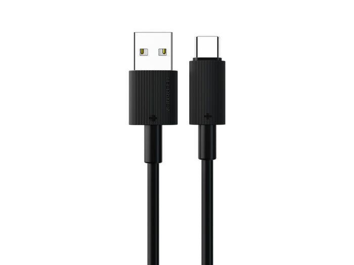 Fekete Techancy USB-A–USB-C adatkábel
