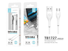Fehér Techancy USB-A–USB-C adatkábel