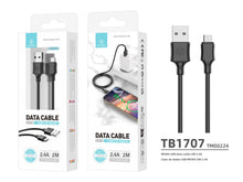 Fekete Techancy Micro USB adatkábel